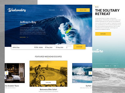 Weekenders Travel Site Updated booking cycling design scooters surfing travel ui web web design