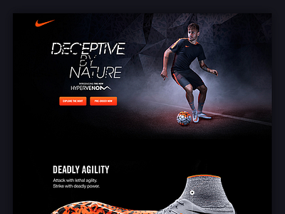 Nike - Hypervenom eCommerce desktop nike ui ux web web design