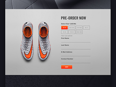 Nike Hypervenom - Web Design - Pre-order design e commerce soccer ui web web design