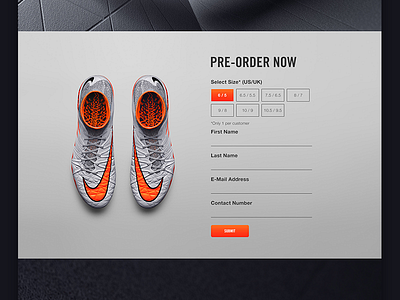 Nike Hypervenom - Web Design - Pre-order