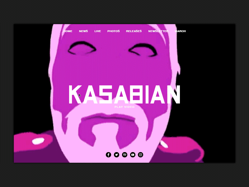 Kasabian - Artist Promo for Fun band colourful gif music ui ui design web design