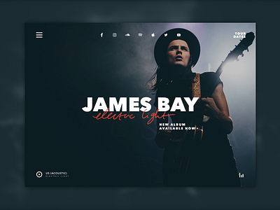 James Bay - Promo Page music musician uidesign uxdesign webdesign