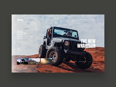 Jeep® design digital jeep minimalist photography redesign type typography user interface visual design website white
