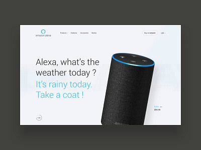 Amazon Alexa alexa amazon art direction blue brand design digital ecommerce freelance minimalist type typography user interface visual design website white