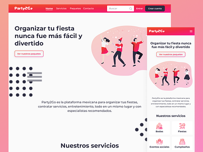 Party2go Home Page 🎉 design figma landing page landing page design mockup ui ui ux ui design user interface web website