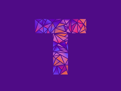 T is for Triangle design dribbbleweeklywarmup geometric gradient graphicdesign illustration letter mark minimalist rebound typography