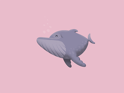 Baby Whale! character design humpback illustration pet procreate whale