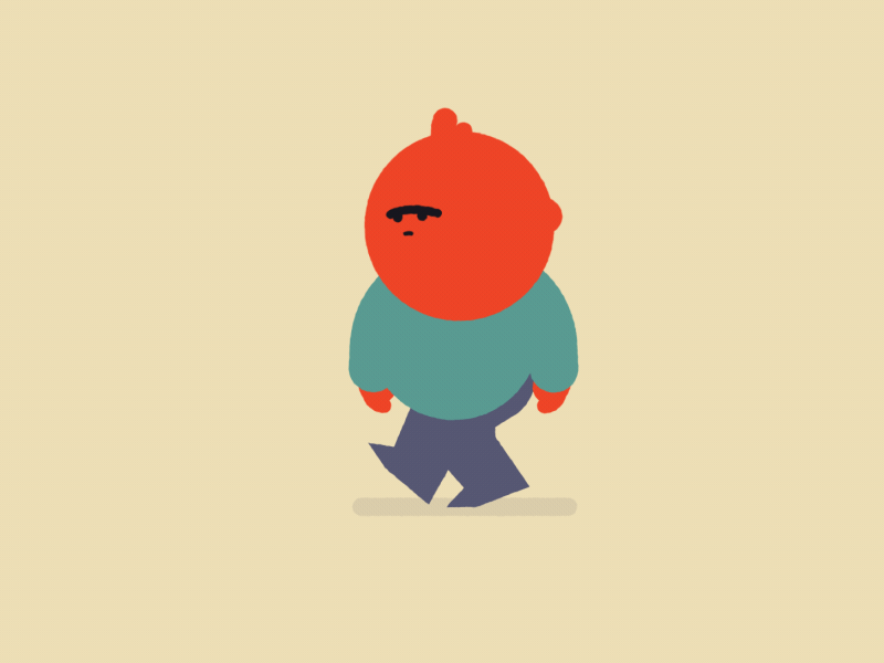 Red Head is walking!!! 2d after effects animation character face flat gif illustrator red vector