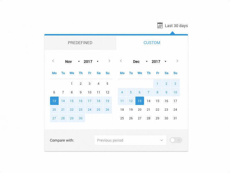 Timeframe Picker calendar css date date picker datepicker dropdown interaction design range scss timeframe transition ui