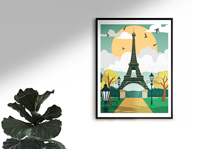 Paris design eiffel tower flat illustration illustrator minimal paris vector