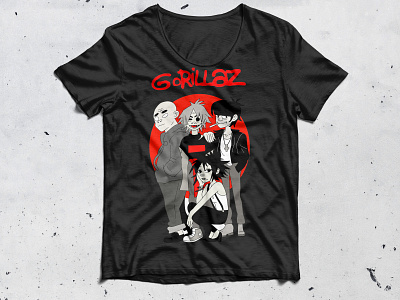 Gorillaz Front T-Shirt Mockup