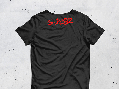 Gorillaz Back t shirt mockup branding design gorillaz icon logo type