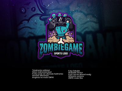 ZOMBIEGAME SPORTS LOGO | Available on Gumroad design game gamer games gaming gaming logo illustration sports sports branding sports logo vector zombie zombie logo zombie sports