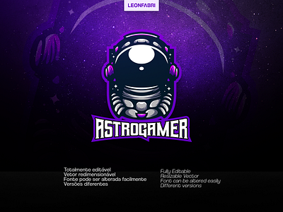 ASTROGAMER SPORTS LOGO astronaut astronauta astronomy e sports game design gaming gaming logo gaminglogo illustration logo sport logo sports sports logo vector