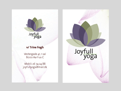 Business card for Joyful Yoga, Aarhus