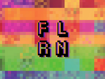 F L R N - 8BIT - Color glitches 8bit color colorful flrn glitch icon identity logo pixel retro