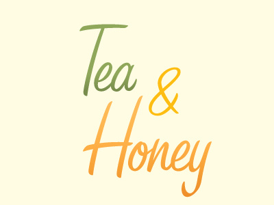 Tea & Honey color colorful green honey lettering letters tea yellow