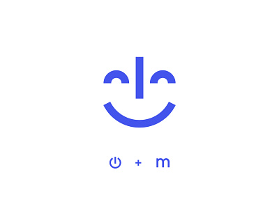 Logo Mark Visual Story - Magnusmode application logo branding design face happy logo on button