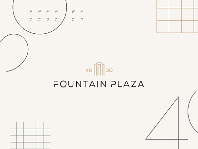 Hero Logo - 40/50 Fountain Plaza branding buffalo building identity logo modular design postmodern rebrand