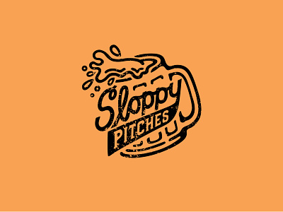 Softball Team Logo - Sloppy Pitches beer design drinking hand drawn illustration logo softball typography