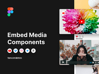 Embed Media Components app components embed figma figmadesign icon logo media platform tool