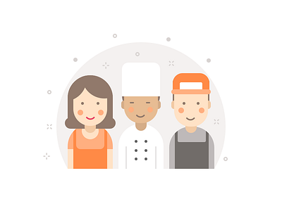 Food experts characters chef food illustration mister people user