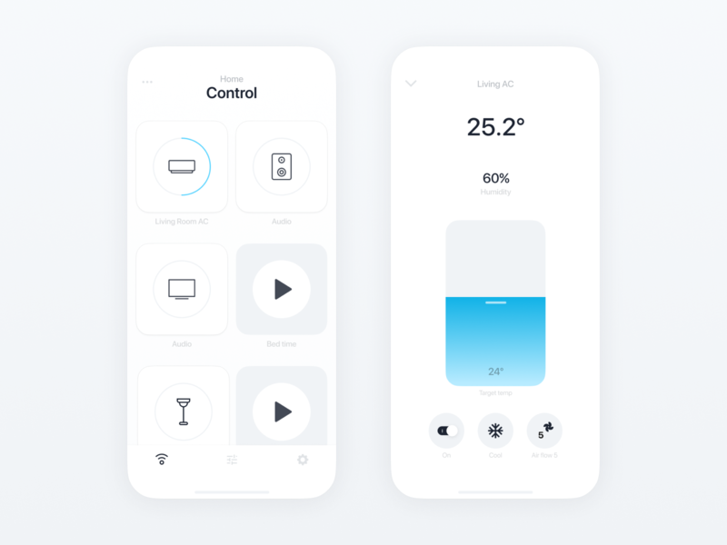 Smart Home Controller animation app branding control home icon ios iot iot development iphone mobile product design room rule setting smart smarthome ui ui design ux
