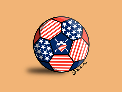 American Outlaws Soccer Ball america american flag american outlaws branding champions design futball futbol illustration logo soccer sticker stickermule usmnt uswnt worldcup