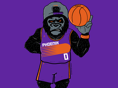 Phoenix Suns - Gorilla Mascot design illustration logo mascot sticker suns