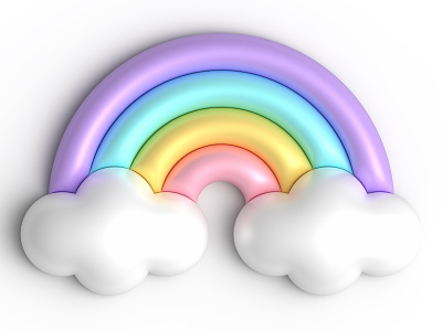 3D Cute Rainbow 3d 3d rainbow candy rainbow cute rainbow illustration rainbow vector
