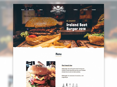 Restaurant Landing Page burger burger menu design food ireland landing page naval restaurant typorgraphy ui web desgin website