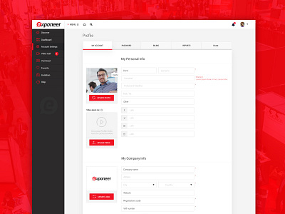Exponeer - Profile information page 