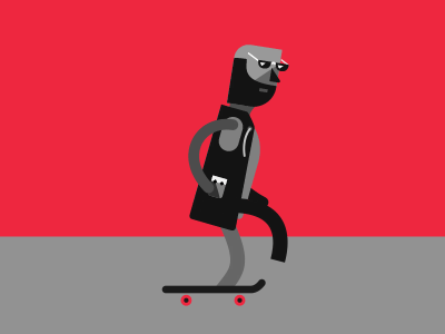 Too Cool animation cool gif movement skate skateboard skateboarder skater