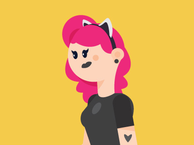 Gamer Chick after animation character chick effects gamer illustration punk