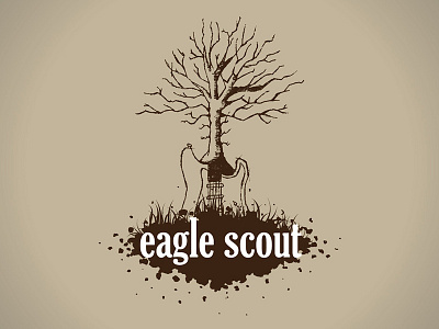 Eagle Scout Tee Design guitar illustration indie rock tree