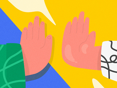 No touchy branding character illustration