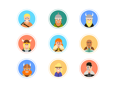 Viking theories - avatars character design illustration