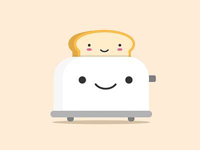 Happy Toaster character flat happy toaster