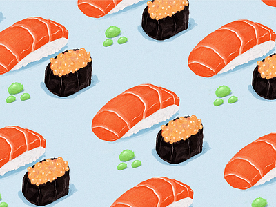 Sushi food illustration simple sushi