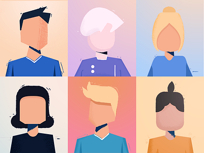 People blog characters flat illustration texture