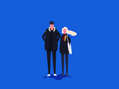 Two of them character couple flat illustration