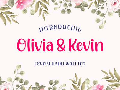 Olivia And Kevin Handwritten Font craft cute cute serif feminine fun font fun serif funny font girly handlettering handwritten kids love font playful quirk quirky font quote romantic type typeface valentine