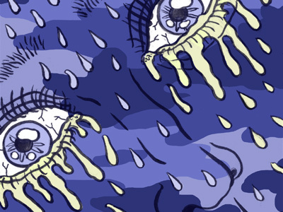 Rain Comic Panel comics crying illustration portrait rain