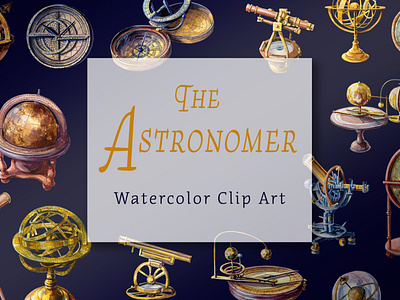 The Astronomer Clip Art Set