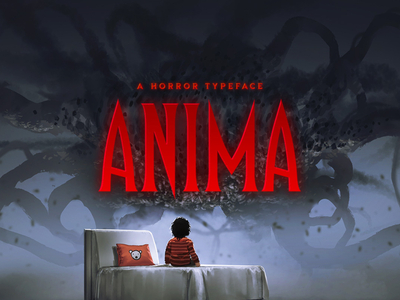 Anima Typeface album cover creativemarket fantasy film font game gaming horror logo metal movie music outline poster rock tall title tugcu typeface