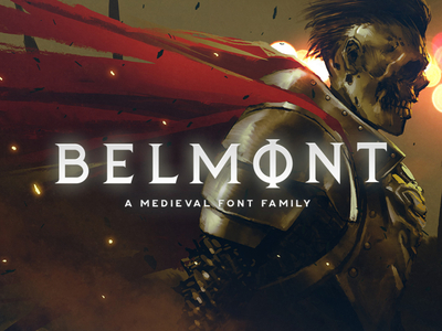 Belmont Typeface book comic gaming tugcu poster music album cover title logo game creativemarket typeface font fantasy