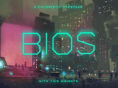Bios Typeface album cover creativemarket cyberpunk font futuristic game logo poster sci-fi scifi title tugcu typeface