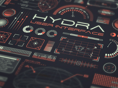 Hydra UI creativemarket futuristic hydra infographic sci fi science fiction technology ui user interface xprocrastinationcontest