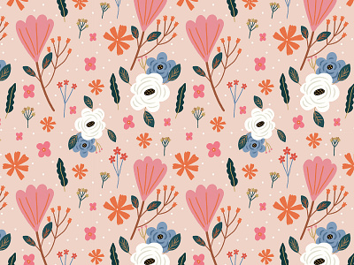 Pink Flower colors draw fabric flower flower illustration illustration pattern pink