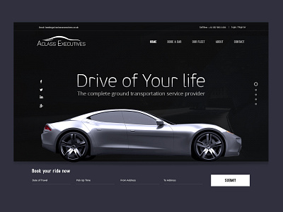 Car website Concept car hire luxury ride